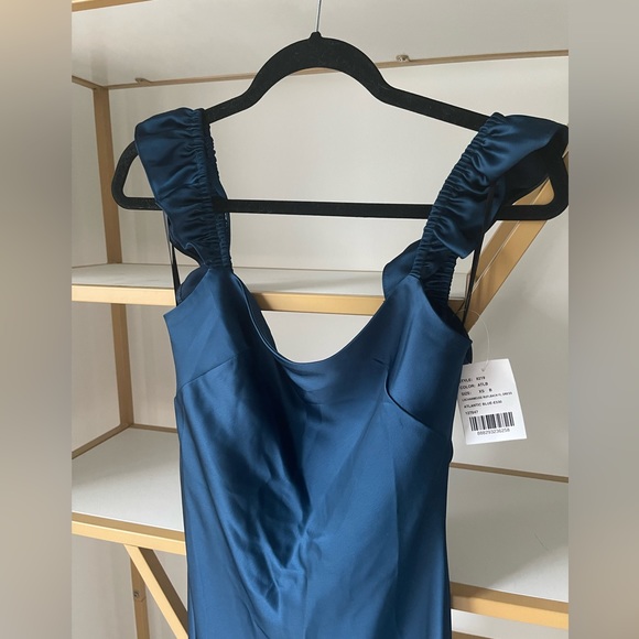 Social Bridesmaids Sleeveless Charmeuse Trumpet Gown - Picture 5 of 9